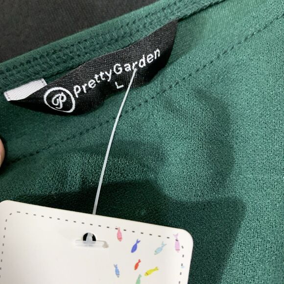 Pretty Garden Ruched One Shoulder Womens L Green Cocktail - Picture 4 of 5